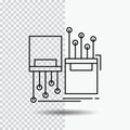 digital, fiber, electronic, lane, cable Line Icon on Transparent Background. Black Icon Vector Illustration Royalty Free Stock Photo