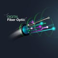 Abstract optical cable graphics Royalty Free Stock Photo