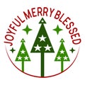 Joyful Merry Blessed SVG Design Digital Download