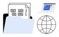 Digital File Sharing and Binary Data Representation Across a Global Network Royalty Free Stock Photo