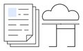 Digital File Storage and Cloud Computing Concept with Documents and Cloud Symbol Royalty Free Stock Photo