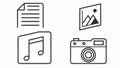 Digital file type icon set for web and application, vector design Generative AI Royalty Free Stock Photo