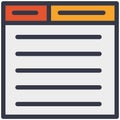 Digital file spreadsheet document vector icon. Computer window.