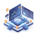 Digital finance and cryptocurrency trading platform Royalty Free Stock Photo