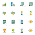 Digital finance flat icons set