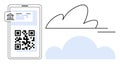 Digital Payment and Cloud Integration with QR Code and Banking Icon Royalty Free Stock Photo