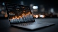 Digital Financial Data Analysis on Laptop Screen Royalty Free Stock Photo