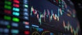 The digital financial markets display with vibrant trading charts and analytics. AI generated image Royalty Free Stock Photo
