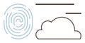 Digital Fingerprint and Cloud Connectivity Representing Security and Data Sharing Royalty Free Stock Photo