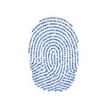 A digital fingerprint composed of binary code (0s and 1s) forms a unique pattern, Royalty Free Stock Photo