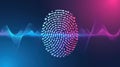 Digital Fingerprint Design With Blue and Pink Wave Pattern Royalty Free Stock Photo