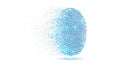Digital fingerprint dissolving into abstract particles Royalty Free Stock Photo