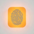 Digital fingerprint icon representing biometric security and personal identification isolated on white background Royalty Free Stock Photo
