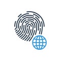 Digital Fingerprint line icon vector. world bank symbol