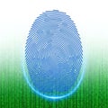 Digital Fingerprint Security Scan with Binary Code Background Royalty Free Stock Photo