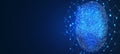 Digital Fingerprint Technology Background, Abstract Biometric Pattern Connected Dots