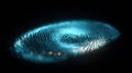 Glowing Digital Fingerprints on Dark Background Highlight Security Technology and Identity Protection Royalty Free Stock Photo