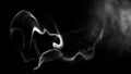 Digital fire wave. Motion blur smoke on isolated black black background. The concept of aromatherapy