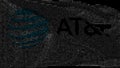 Digital flag with ATT logo on the screen. Editorial 3d rendering