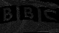 Digital flag with BBC logo on the screen. Editorial 3d rendering