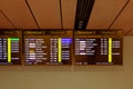 Digital flight information display screens at Changi Airport; Arrivals and Departures Royalty Free Stock Photo