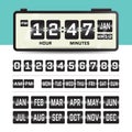 Digital Flip Clock UI Elements Set Royalty Free Stock Photo