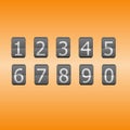 Digital flip numbers on orange background