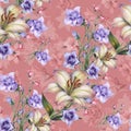 Digital print flower pattern design Royalty Free Stock Photo