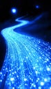 Digital Flow of Light through Fiber Optics, Representing High-Speed Data Transfer and Connectivity Royalty Free Stock Photo