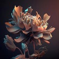 Digital flower on the dark background