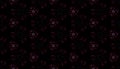 Digital flowers. Cool seamless pattern on black background. Abstract design of repeating glowing flowers.