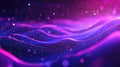 Digital flowing waves of sparkling particles abstract background Royalty Free Stock Photo