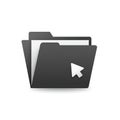 A digital folder icon is displayed with a gray color scheme, featuring two folder images Royalty Free Stock Photo
