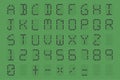 Digital font on green background