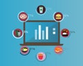 Digital Food Delivery Service Statistics in marketing vector