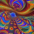 430 Digital Fractals: A futuristic and abstract background featuring digital fractal patterns in vibrant and mesmerizing colors