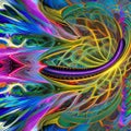 430 Digital Fractals: A futuristic and abstract background featuring digital fractal patterns in vibrant and mesmerizing colors