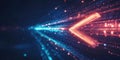 The Digital Frontier: A Glowing Arrow of Progress Cuts Through the Matrix of Code, Guiding Us into the Future of Technology