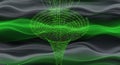 Digital funnel with binary data stream in green, conveying data conversion and technology transfer Royalty Free Stock Photo