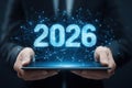 Digital 2026 Future Technology Concept on Tablet Royalty Free Stock Photo