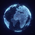 \'Digital Futuristic Earth Globe with Global Connections Royalty Free Stock Photo