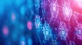 Exploring a Vibrant Digital Network with Blockchain Icons and Electric Vibes