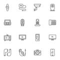 Digital gadgets line icons set Royalty Free Stock Photo