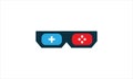 3D game glasses googles Logo design vector illustration symbol