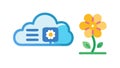 Digital Garden Cloud Data Flower Icon, vector design Generative AI Royalty Free Stock Photo