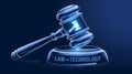 Digital gavel representing modern law and technology integration