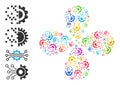 Digital Gear Generation Icon Colored Twirl Flower Cluster