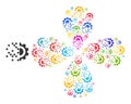 Digital Gear Generation Icon Bright Rotation Flower with Four Petals