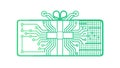 Digital Gift Box with Circuit Board Pattern, vector design Generative AI Royalty Free Stock Photo
