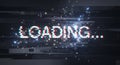 Digital Glitch Effect on Loading Screen with Particle Effects Royalty Free Stock Photo